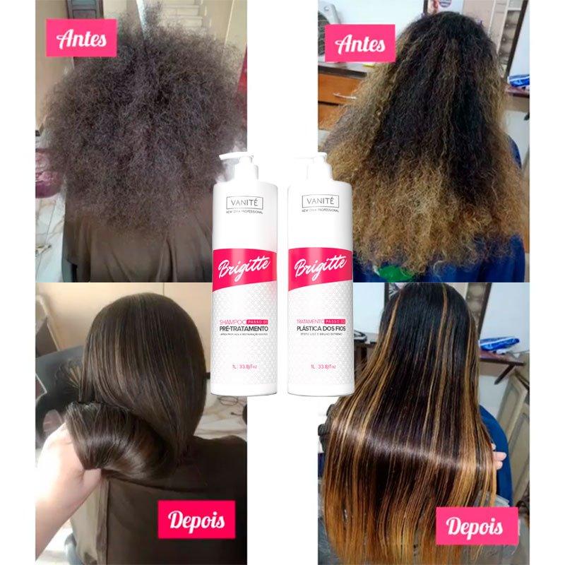 Kit Escova Progressiva Brigitte | Shampoo + Ativo 1000ml