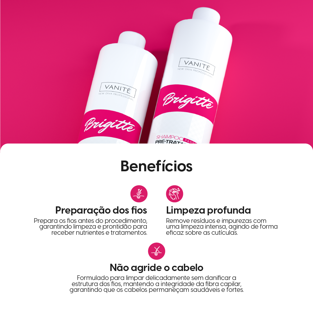 Kit Pure caviar + Shampoo Anti resíduos Brigitte 1000ml