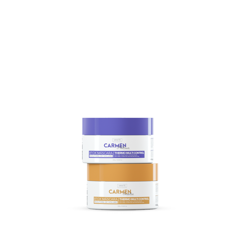 Kit Btox Carmen Sensitive + Platinum 300g Thermo Control Quaternizado