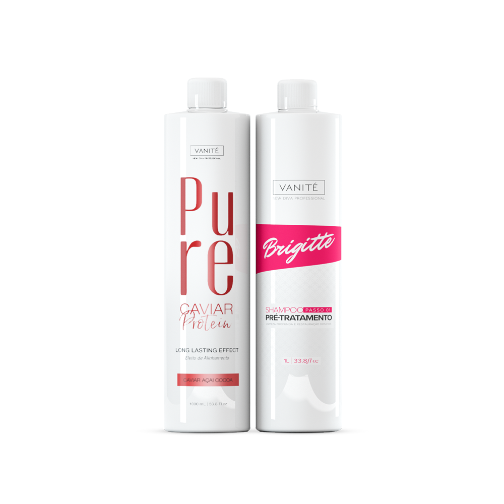 Kit Pure caviar + Shampoo Anti resíduos Brigitte 1000ml