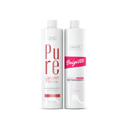 Kit Pure caviar + Shampoo Anti resíduos Brigitte 1000ml