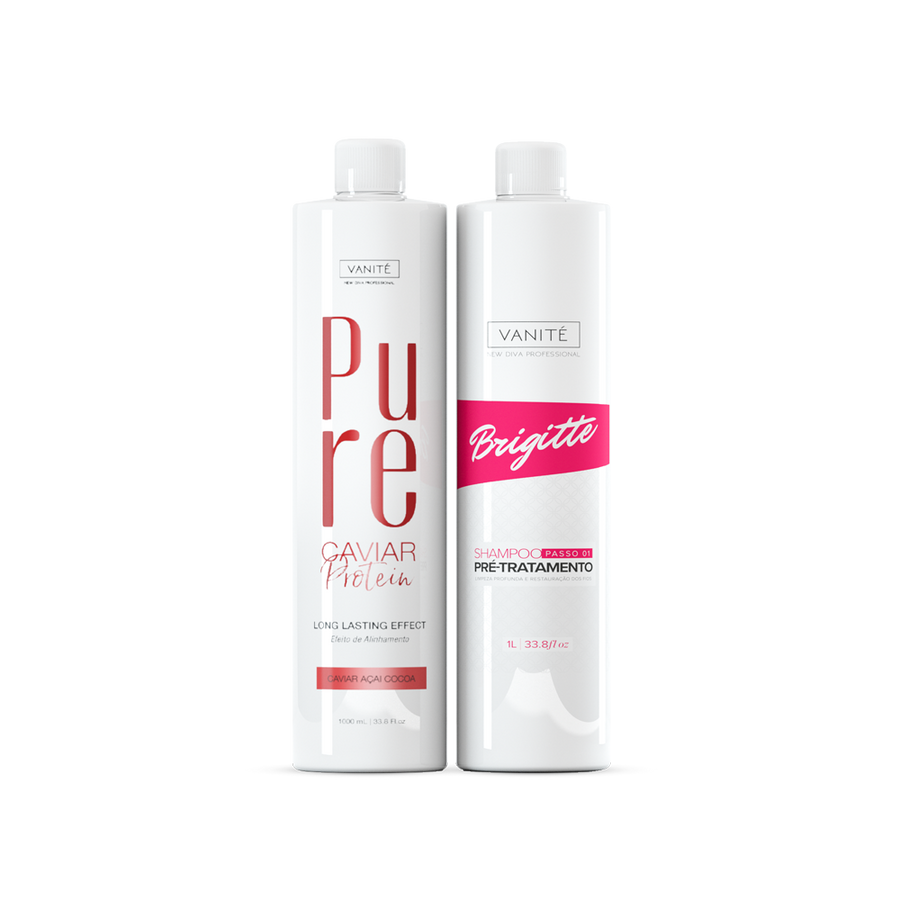 Kit Pure caviar + Shampoo Anti resíduos Brigitte 1000ml