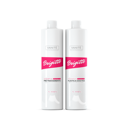 1 Kit Escova Progressiva Brigitte | Shampoo + Ativo 1000ml