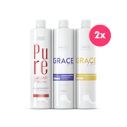 2 Grace Unique 1000ml + 2 Grace Violet 1000ml + 2 Pure Caviar 1000ml