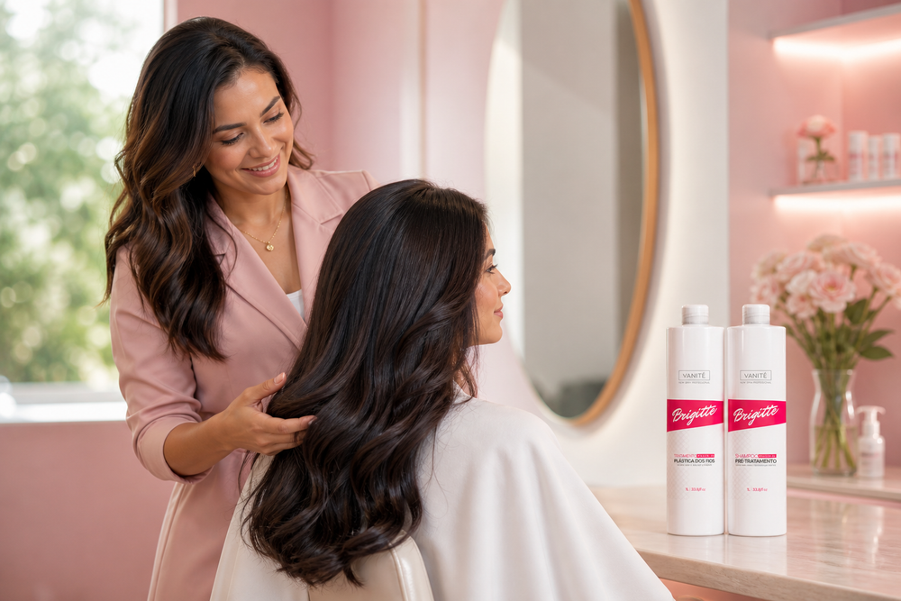 Especialista Make Beauty demonstrando um protocolo profissional